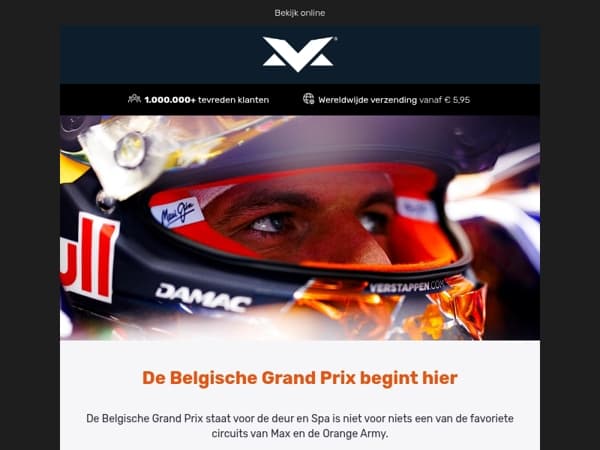 De Belgische Grand Prix begint hier 🧡 Met gratis verzending!