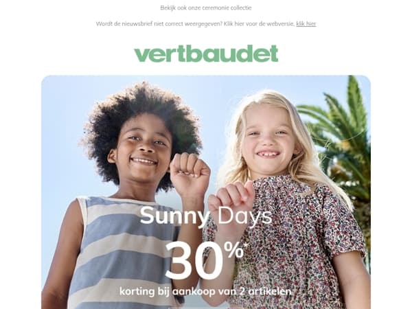 Grote collectie T-shirts: -30% vanaf 2 artikelen*