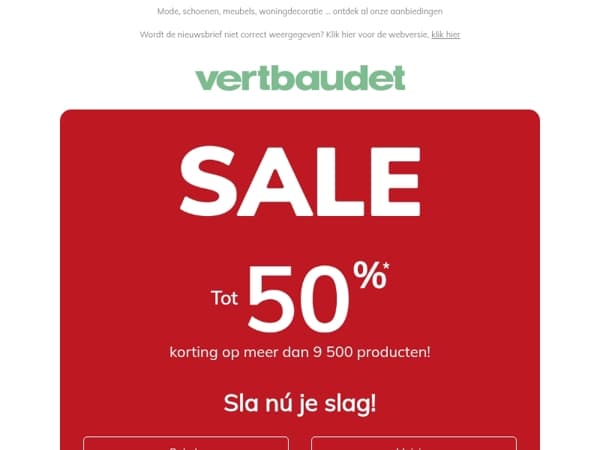 SALE: tot 50% korting, sla je slag*🎉