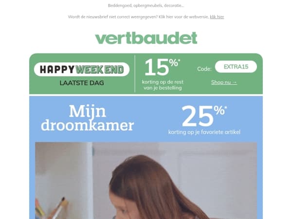 Laatste dag: 15% EXTRA tot middernacht