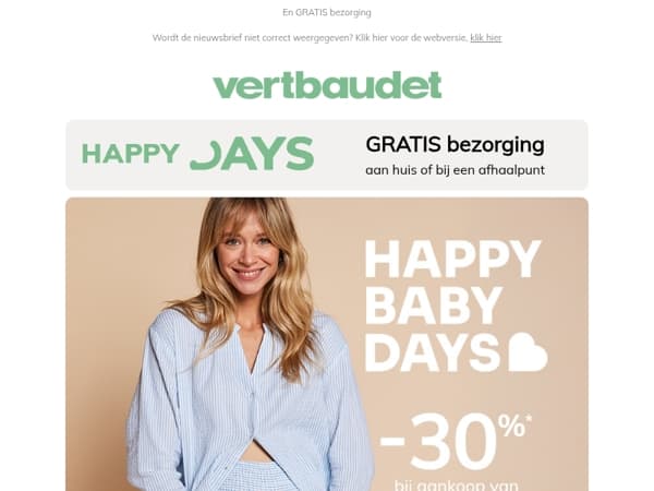 Zwangerschapskleding met 30% korting*!