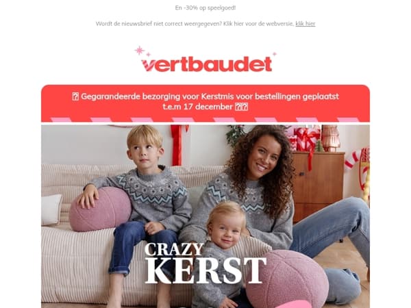 ❄️ De kou breekt aan: -30% bij aankoop van 2 of meer modeartikelen!