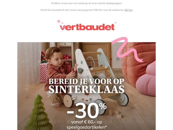 Profiteer van -30% vanaf € 60,- op het speelgoed!