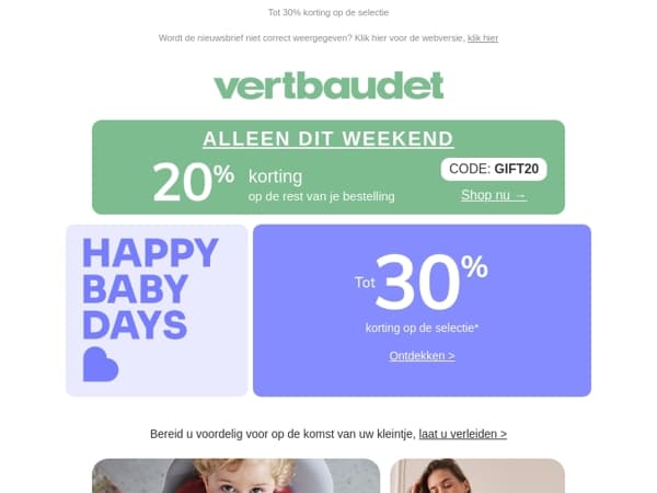 ALLEEN DIT WEEKEND: 20% EXTRA korting op je bestelling