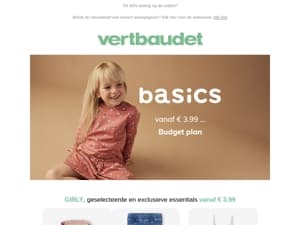 Nieuwe BASICS vanaf 3€99... Budget plan