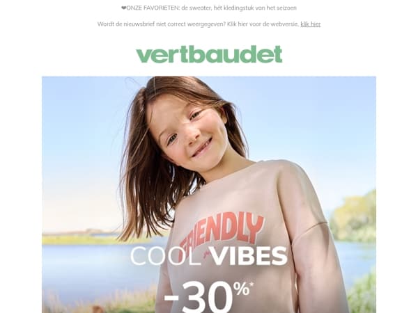 30%* korting op kinderkleding