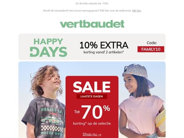 10% EXTRA op je bestelling