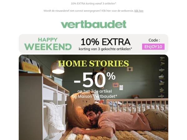 -50% op het 2e artikel* korting bij Home collectie*