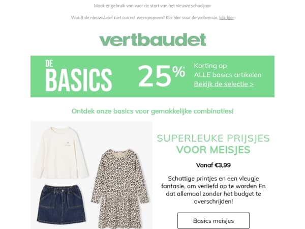 Ga voor onze basics met 25% korting