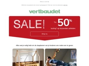 Tot 50% korting op kinderkamers!