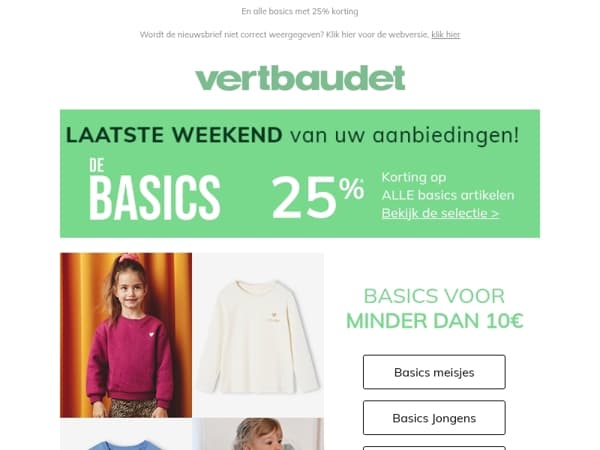 Laatste weekend van uw aanbiedingen!
