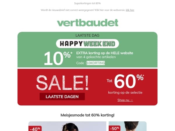 Laatste dag: 10% Extra korting vanaf 4 artikelen*