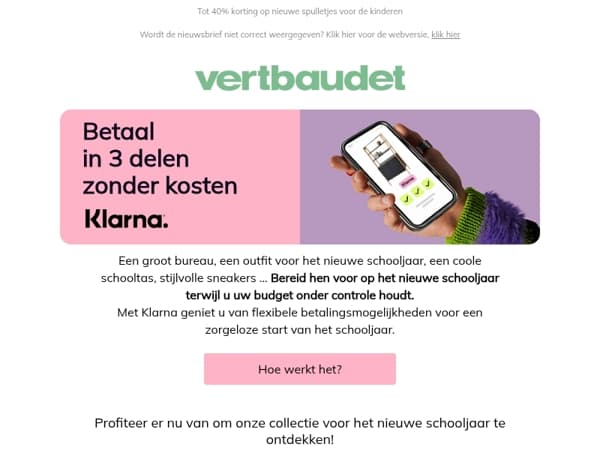 Slimme deal! Betaal in 3 delen met Klarna