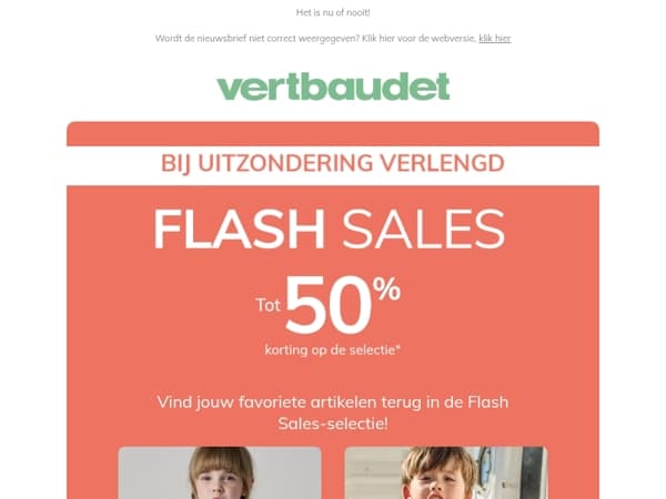 BIJ UITZONDERING VERLENGD: tot -50%* op de selectie
