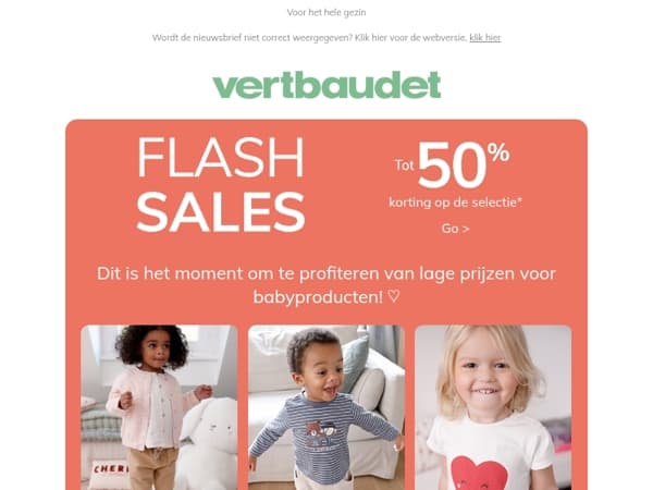 Tot 50% korting op de Flash Sales!