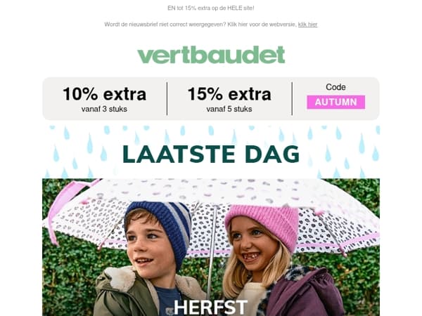 ⏰ LAATSTE DAG: tot 40% korting op de herfst essentials*