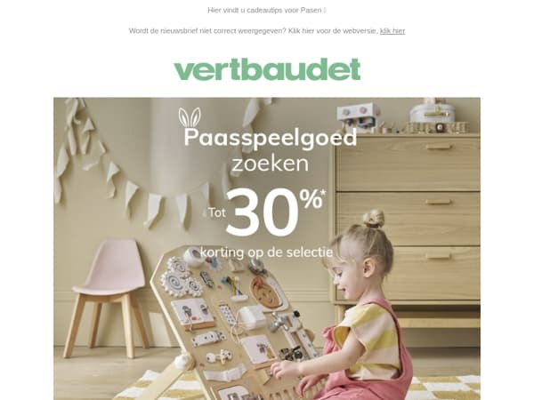 Paasspeelgoed zoeken: tot -30% op speelgoed!