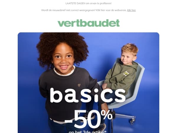 Basics met -50% op het 2e artikel, deze kant op 👀