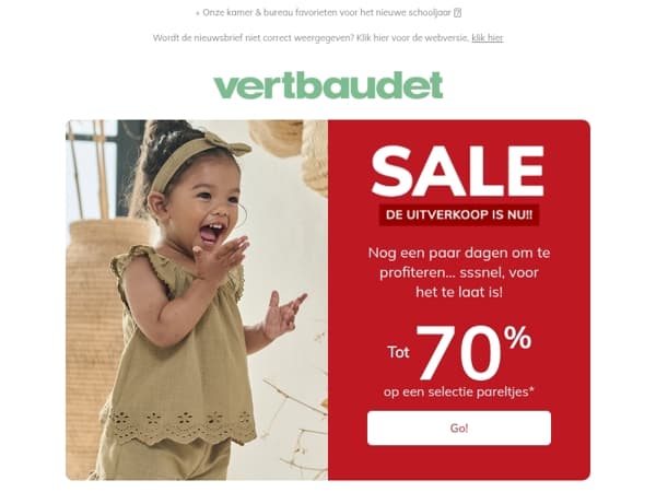 Tot -70% is NU!