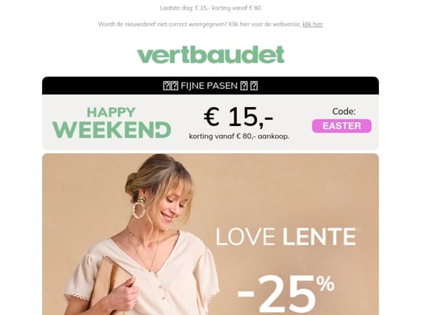 25% korting voor vrouwen | De lente komt eraan 🌷