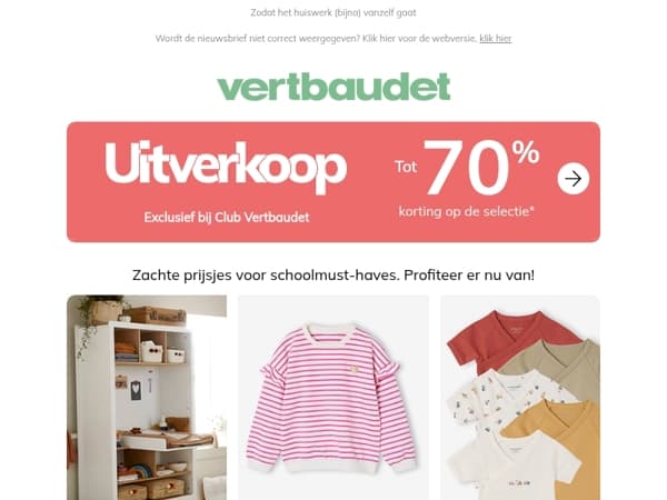 Tot 70% korting op de Uitverkoop