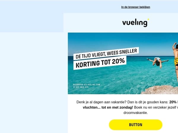 20% korting op vluchten… Nog maar even! ⏰⏰