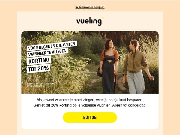 20% voor wie weet te vliegen 😏