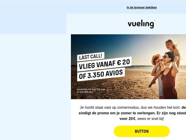 Laatste uren voor de 20 €-promo… ⌛