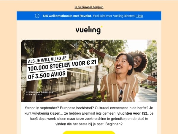 Als je wilt, vlieg je: plaatsen voor €21 😍