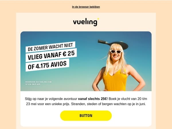 De zomer wacht niet: vlieg vanaf 25€ 🌞