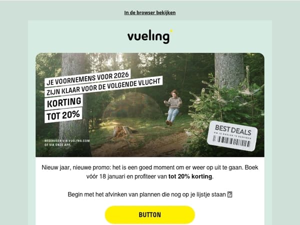 Tot 20% korting om in 2026 weer te reizen ⚡