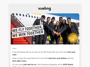 Your vote will help us fly higher 🏆✈️