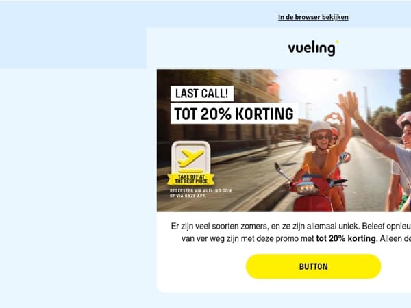 Laatste uren! 20% korting om weer te vliegen 🌍