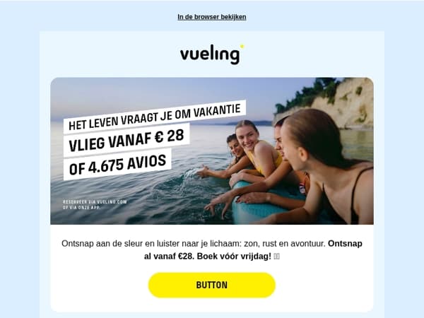 Vakantie vanaf €28 ✈️ Tijd om te vliegen!