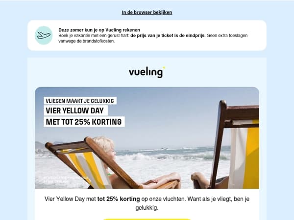 💛 Yellow Day: 25% korting op onze vluchten 💛