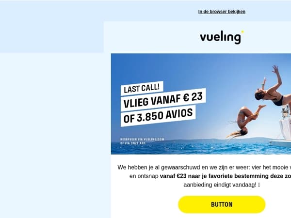 Laatste dag! Vlieg de zomer in vanaf €23 🍧