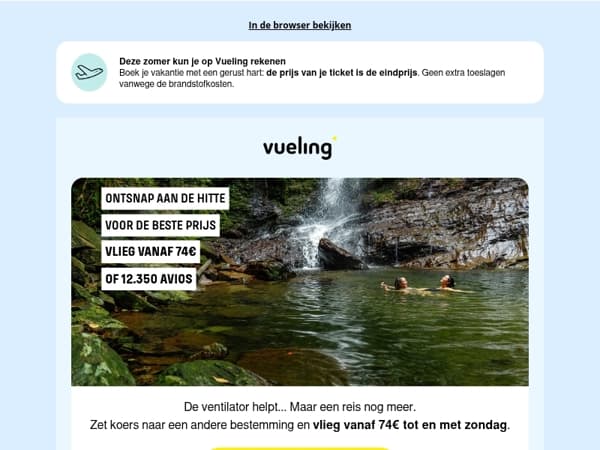 Het is warm. Heel warm. Laten we gaan vanaf 74€ 🏃‍♀️‍➡️🍧