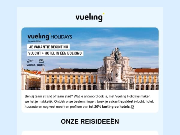 Vueling Holidays: vlucht + hotel in één boeking 🧳