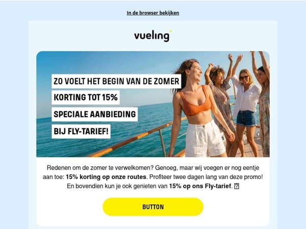 15% korting om de zomer in te luiden 🍦☀️