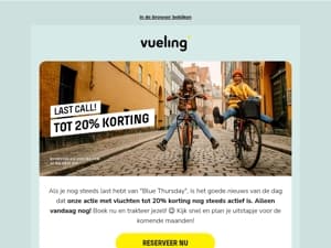 Laatste uren! Er zijn nog steeds vluchten met 20% korting…🙄