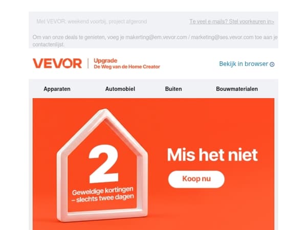 Exclusieve weekendaanbieding: loopt af op zondag