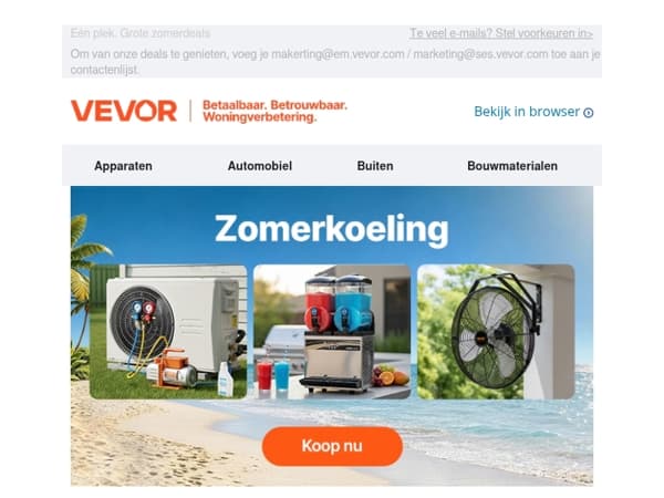 Grote besparingen op coole uitrusting binnen