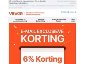 Ontdek Uitsluitende Korting: Geniet van 6% Korting Omdat Je Deel Uit Maakt van Onze E-mail Familie!