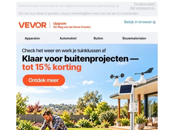 Buitenprojecten gepland? Tot 15% korting