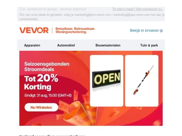 Tot 20% korting in de uitverkoop – niet te missen