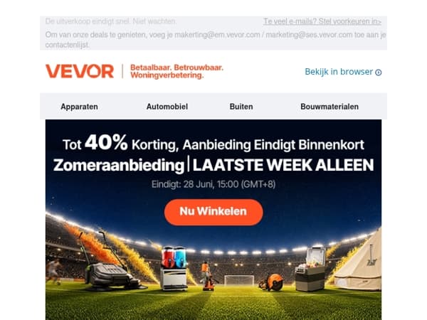 Binnenkort voorbij: Tot 40% op zomeruitrusting