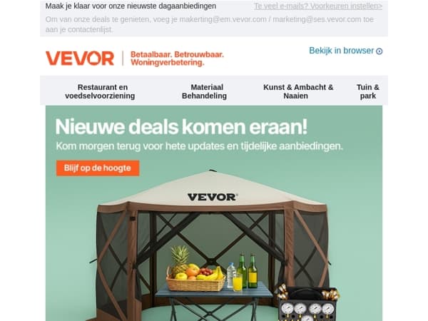 Verse keuzes morgen beschikbaar!