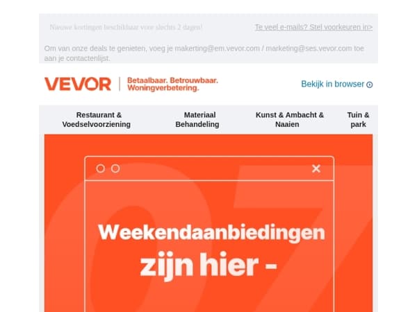 Mis onze weekendaanbiedingen niet