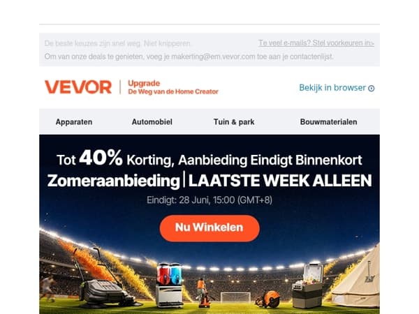 Zomer-sale-upgrade: Bespaar tot 40%