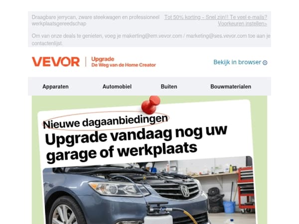 Brandstof-, transport- en werkplaatsuitrusting